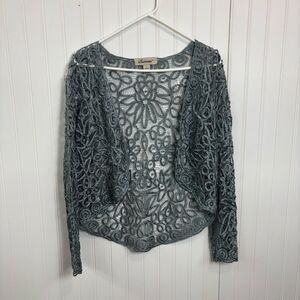 Soulmates vintage turquoise Lace Silk cropped y2k Cardigan